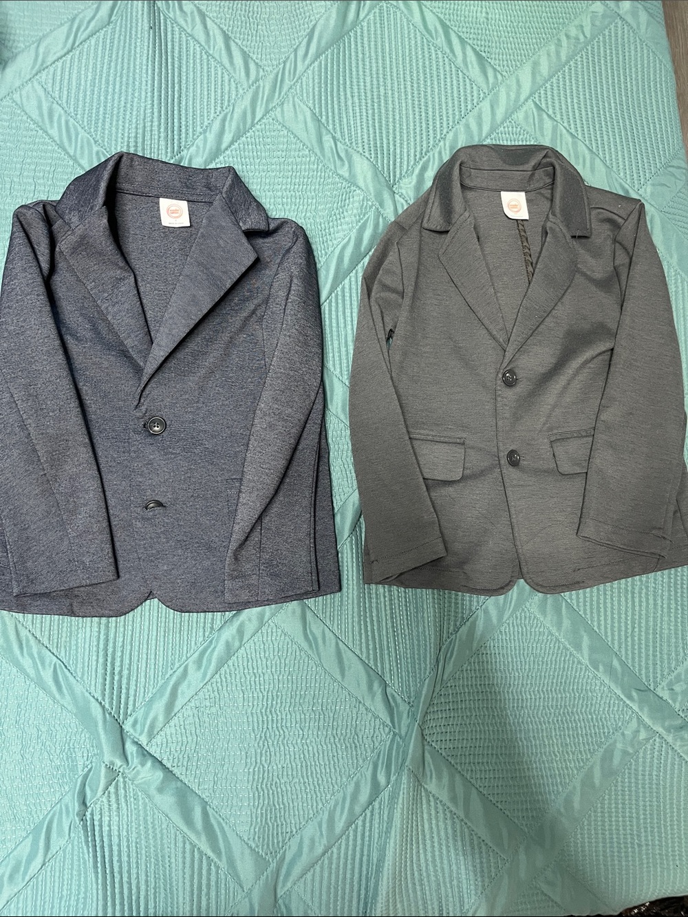 wonder nation Blue and Gray Kids Blazers - Set of 2